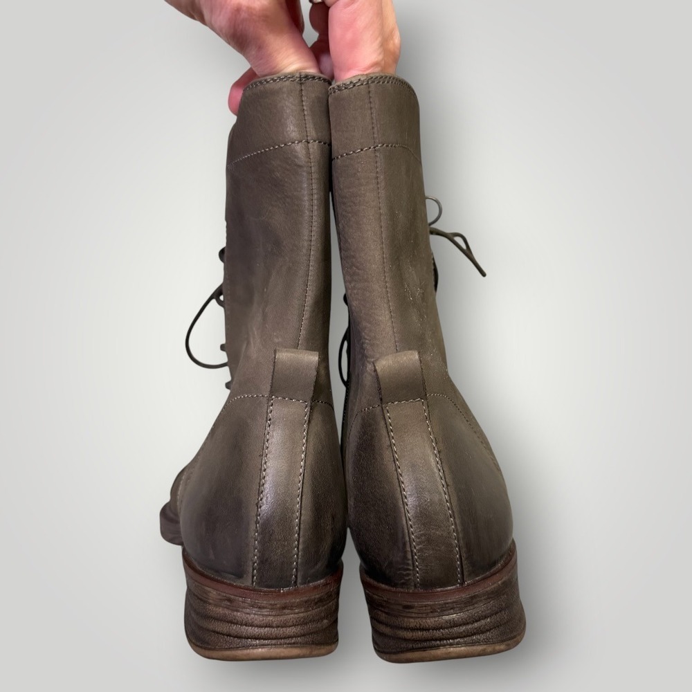 Blondo B5484 PYO Waterproof Leather Combat‎ Boots Olive Brown Cap Toe Womens 6 - Picture 9 of 11